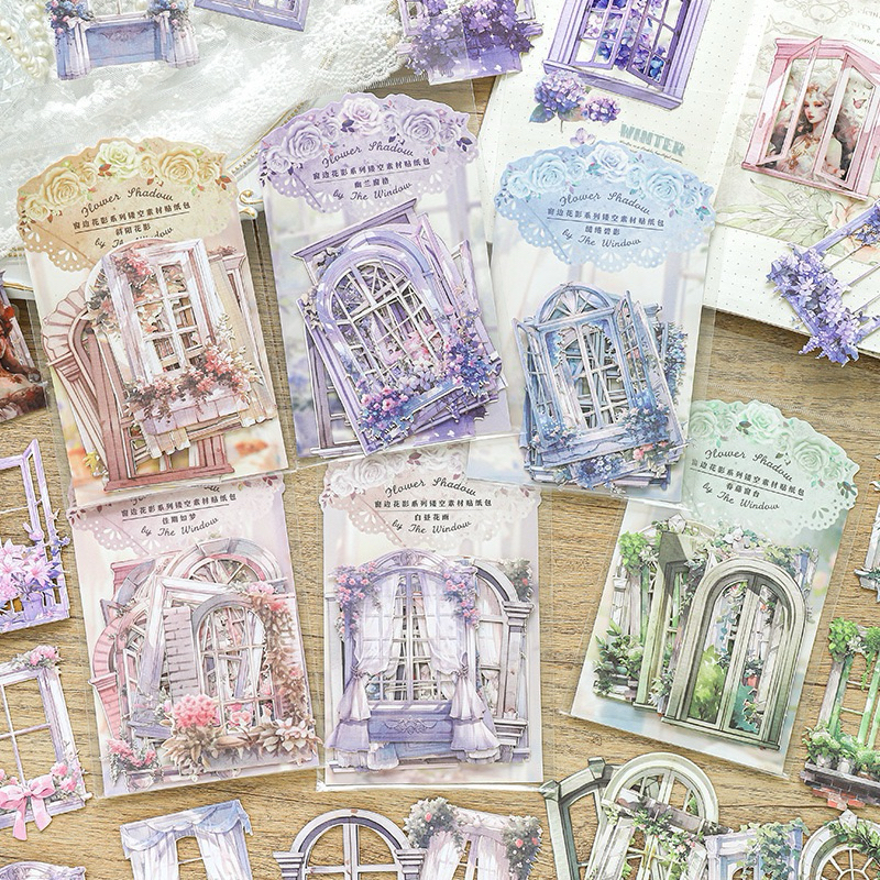 

(1AE) paper art deco decor jendela window 3D journaling pastel color