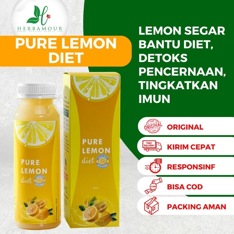 

[DISTRIBUTOR RESMI] HERBAMOUR PURE LEMON DIET 100% SARI LEMON | TANPA BAHAN PENGAWET RASA SEGAR NIKMAT | HERBALOV