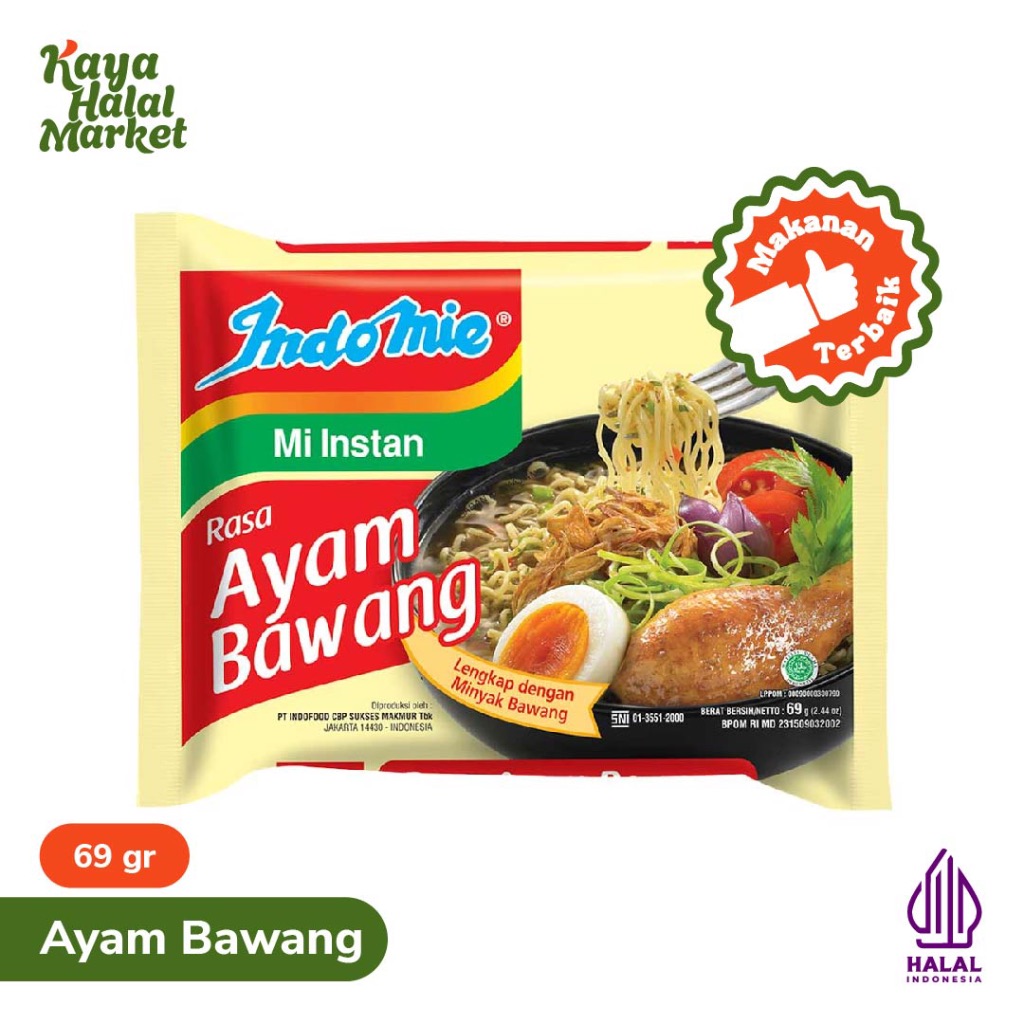 

Indomie Kuah Ayam Bawang 69gr Mie Instan Kaya Halal Market