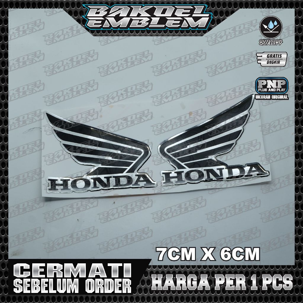 emblem sayap honda / emblem garuda honda / emblem sayap honda hitam , SAYAP HONDA HITAM