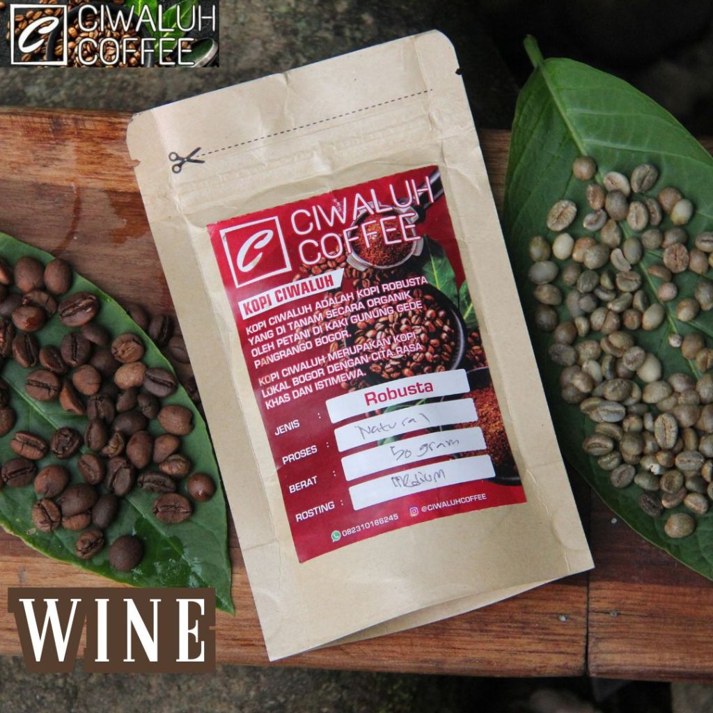 

Kopi Ciwaluh ROBUSTA Wine Proses, BIJI 50 gr / 100 gr