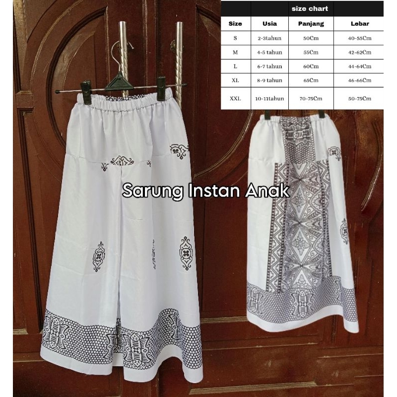 Sarung batik anak kecil model instan motif sarangtawon