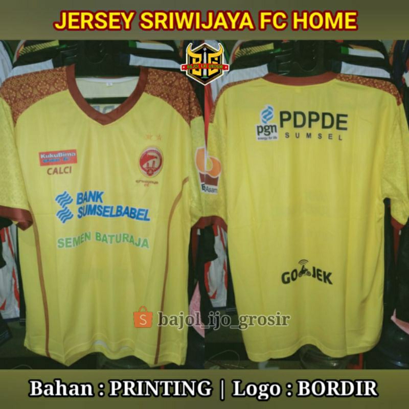 Jersey SRIWIJAYA FC Palembang Home PRINTING Kuning Logo BORDIR