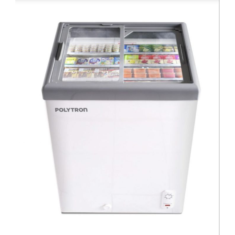 POLYTRON PCF 129 Freezer Box, Chest Freezer Tutup Kaca Kapasitas 100 liter #2410