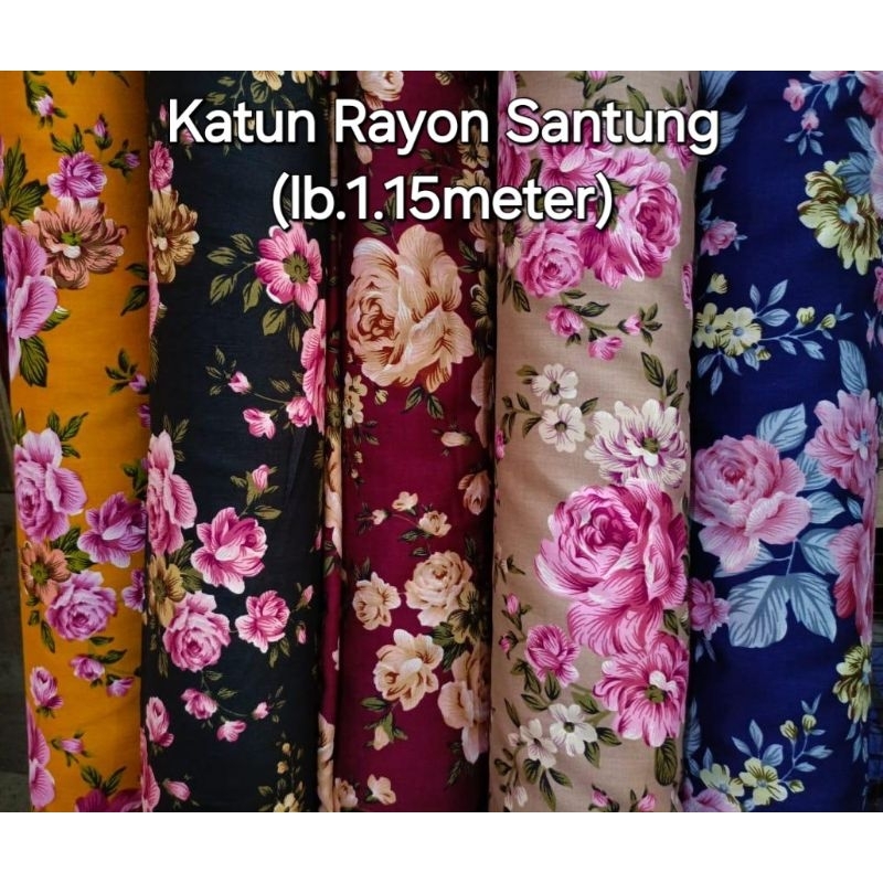 (Per 0.5 x 1.15meter) Katun Rayon Santung - Bahan dress/gamis/daster/rok/kemeja