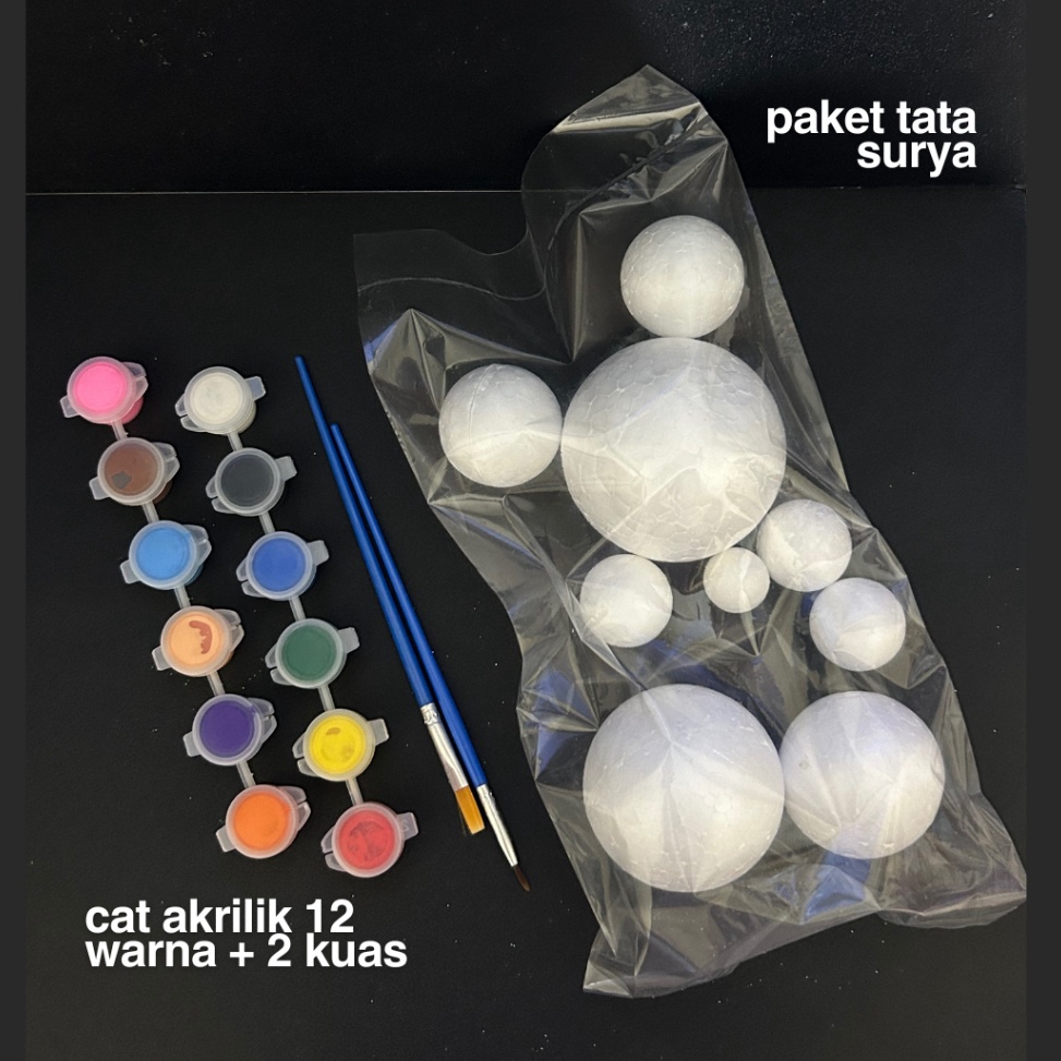 

Harga lebay PAKET BOLA GABUS TATA SURYA MINI CAT ACRYLIC 12 WARNA