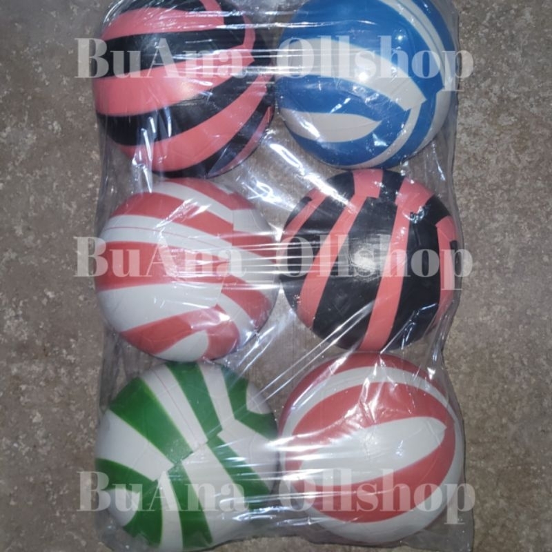 bola plastik loreng / bola sepak plastik isi 6pcs