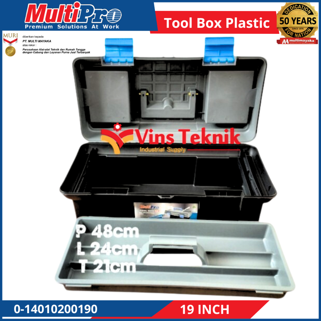 MULTIPRO Tool Box ToolBox Plastic 19inch Tempat Aalat Penyimpanan 19"