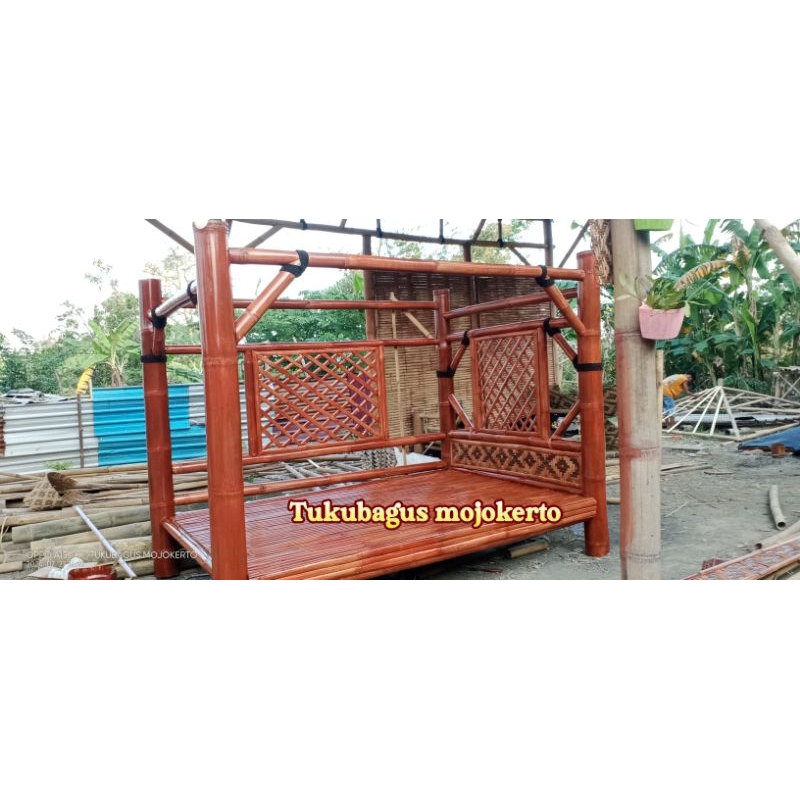Gazebo bambu taman rumah mjk