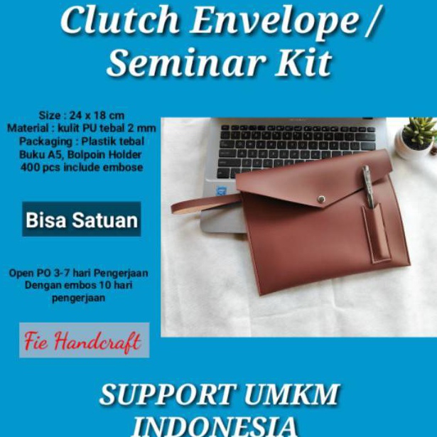 Promo Sekarang Seminar Kit souvenir pernikahan clutch envelope kulit imitasi tas seminar premium