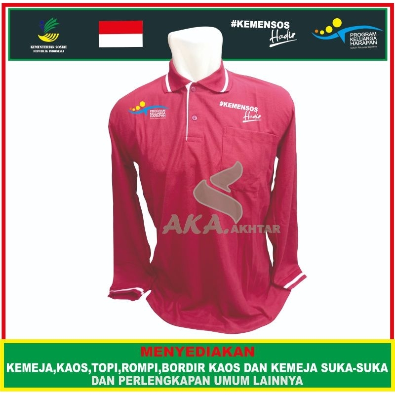 KAOS KERAH PKH MERAH MAROON KAOS POLO PKH MERAH MAROON KAOS KERAH KEMENTERIAN SOSIAL RI KAOS POLO
