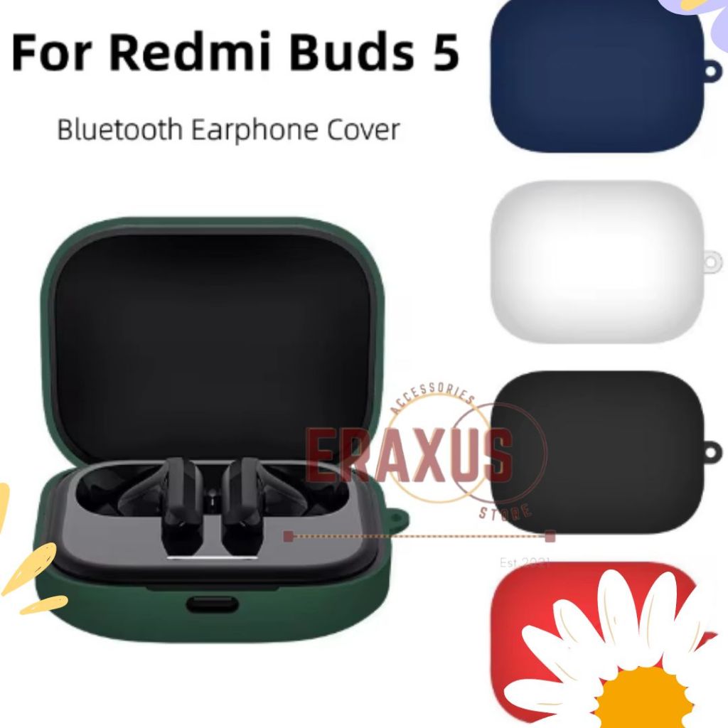 Eraxus Case Redmi Buds 5 / Redmi buds 5 Pro Pelindung Earphone Soft Silicone Protective Shell with H