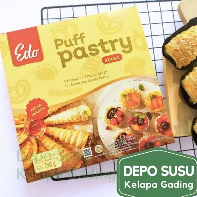 

EDO Puff Pastry Sheet 750gr | Kulit Pastry Siap Pakai Zuppa Frozen Food Roti Lembar Beku 750g 375g 750 375 g gr for Sweet and Savory Dough Delicious