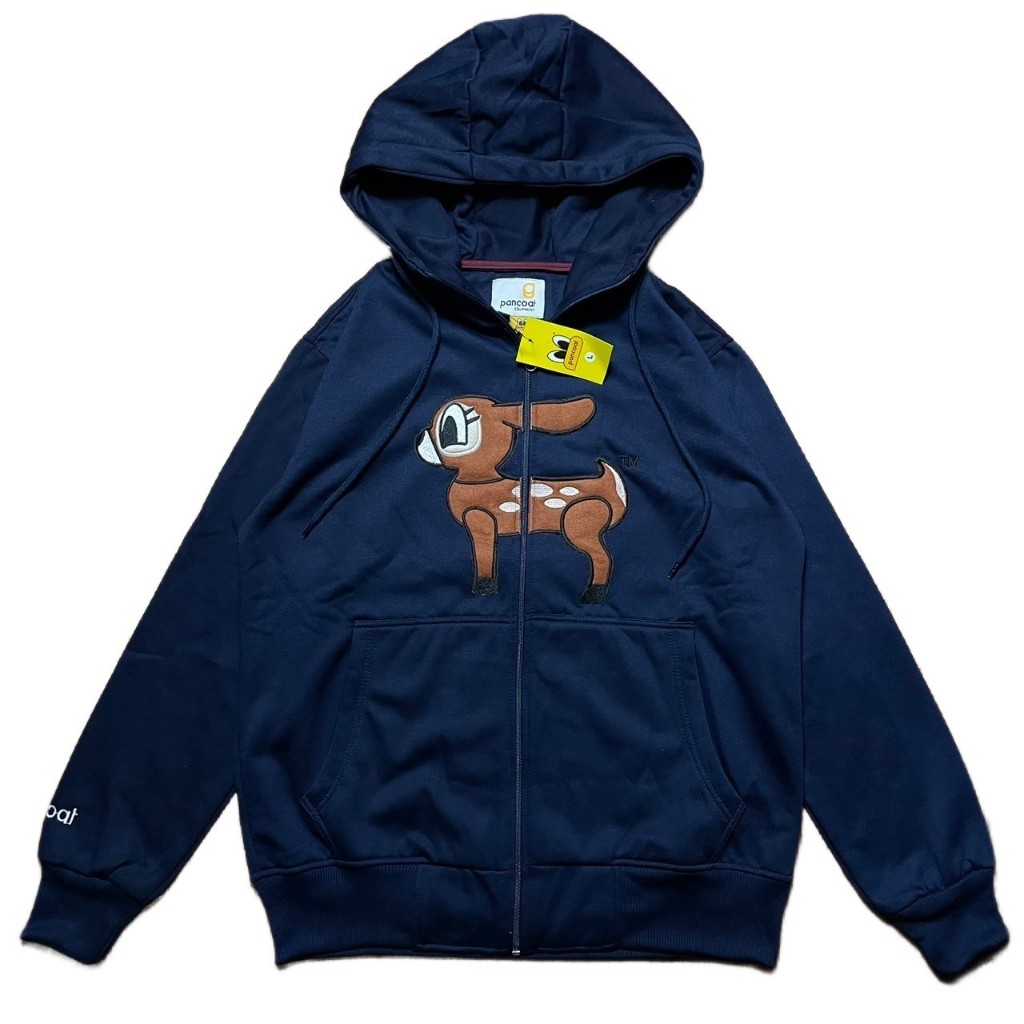 SWEATER HOODIE ZIPPER PANCOAT DEER NAVY