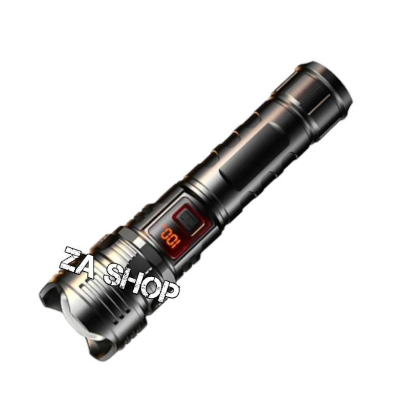 Senter Cas LED Laser Zoom LCD Indikator 3 Mode