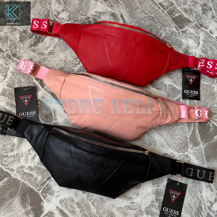 Lagi Bagus Waistbag Guess Leather Emboss Tas Selempang  Pinggang WB