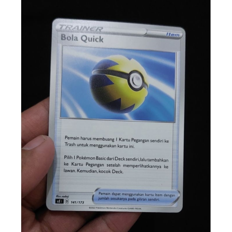 TCG Pokemon Indonesia Bola Quick 141/173 Kartu Pokemon Indonesia