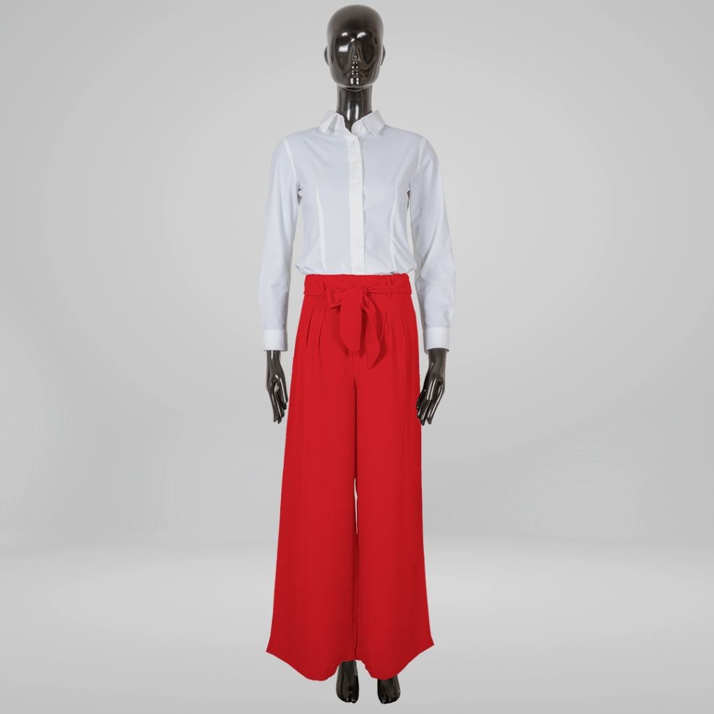 Celana Kulot Wanita Milly's Front Tie Pants Warna Merah
