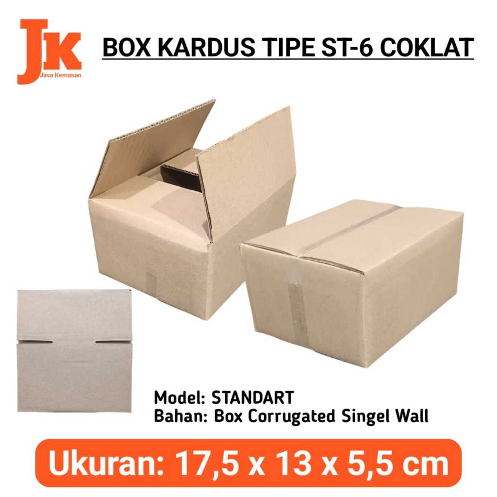 

KARDUS ST-6 KOTAK BOX KARTON CORRUGATED STANDART COKLAT KECIL POLOS TEBAL PACKING SEPATU ACSESORIS SOUVENIR