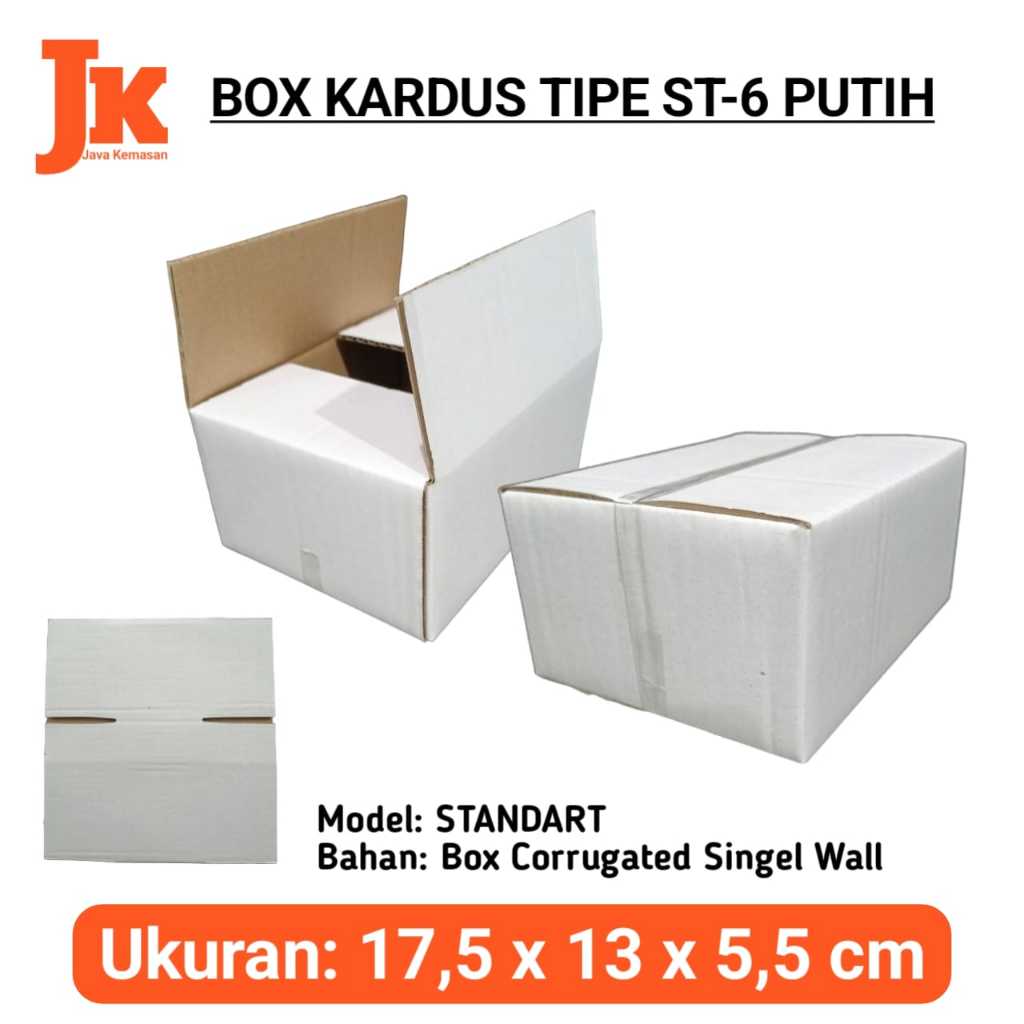 

KARDUS ST-6 PUTIH KOTAK BOX KARTON CORRUGATED STANDART PUTIH KECIL POLOS TEBAL PACKING SEPATU ACSESORIS SOUVENIR