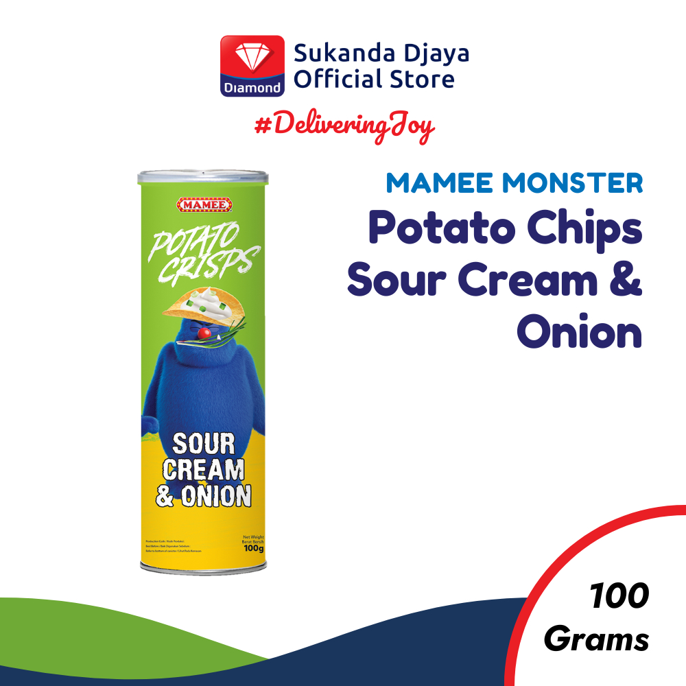 Mamee Monster Potato Chips Crisps Sour Cream & Onion 100 Gr