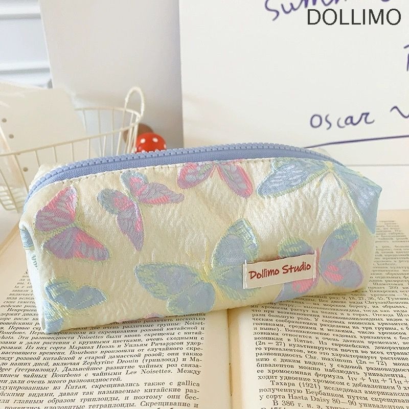 

Relief butterfly pencil case simple ins style high school and junior high school students high aesthetic value large capacity artistic