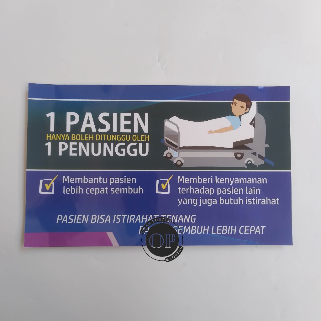 

Stiker 1 Pasien 1 Penunggu - Stiker Rumah Sakit - Stiker Vinyl
