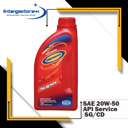 Oli Mesin Mesran Super 1L sae 20W-50 Oli Mesin Motor 4Tak