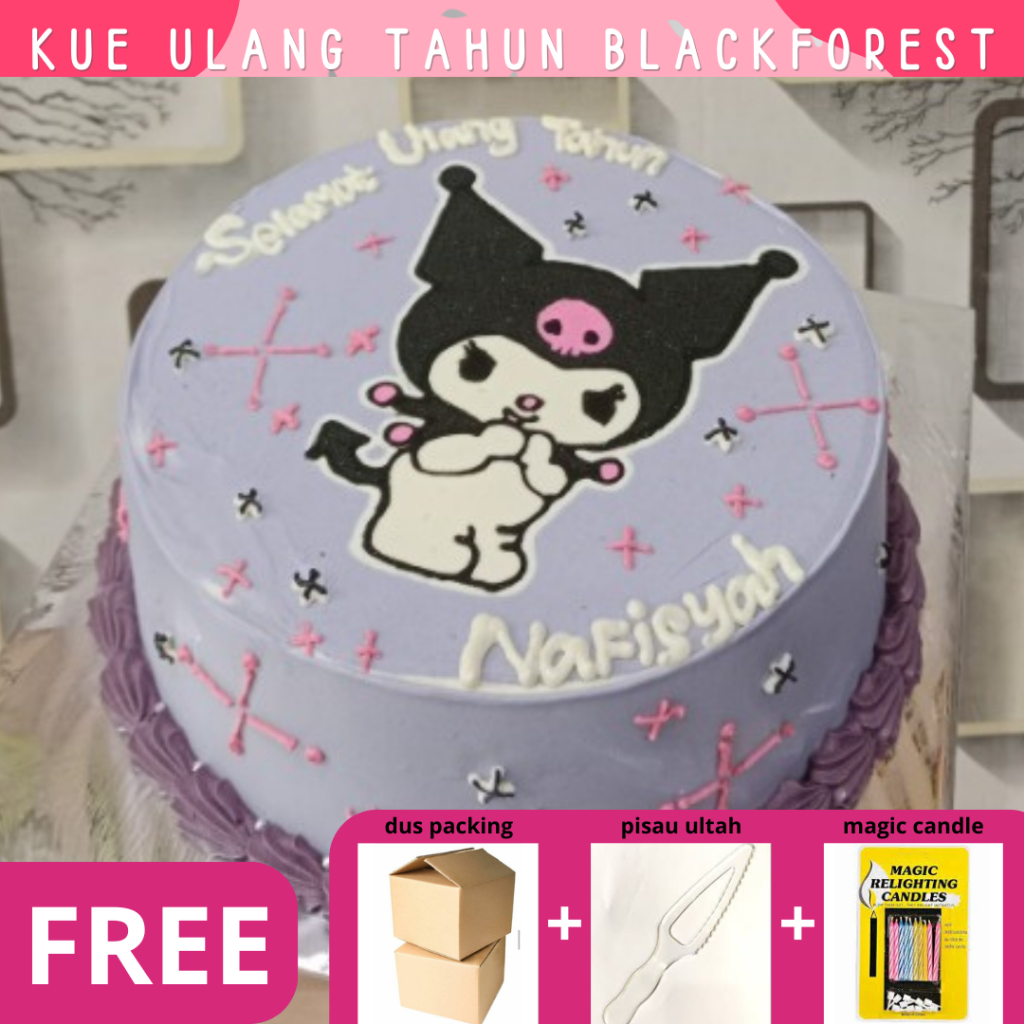 Kue Ulang Tahun / Blackforest / Kue Ultah / Karakter / Birhday Cake / Cake Ultah / Kuromi / Coklat