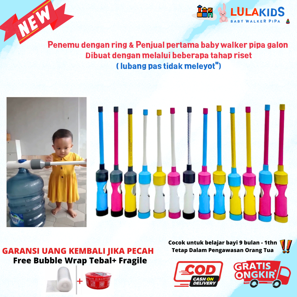 Baby Walker Pipa Paralon Kuat , Pushwalker Pipa Paralon , alat belajar jalan bayi murah . alat bantu