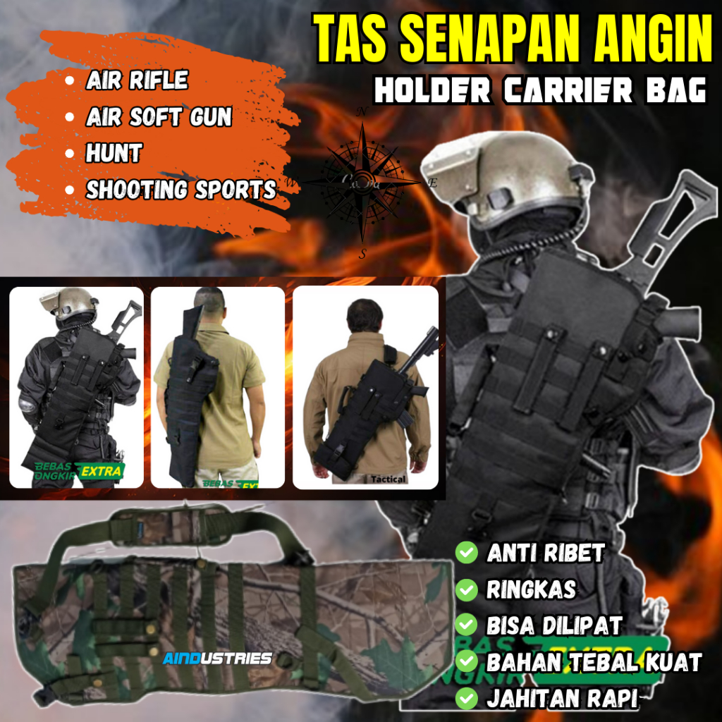 Kantong PCP Gejluk Uklik Hunters Bahan tebal Jahitan rapi Kuat Tali bahu empuk Ringkas bisa dilipat