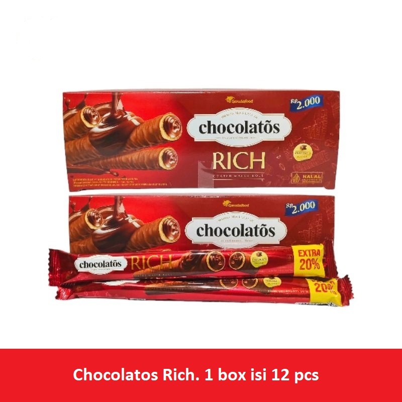 

chocolatos rich coated wafer roll | box isi 12 pcs