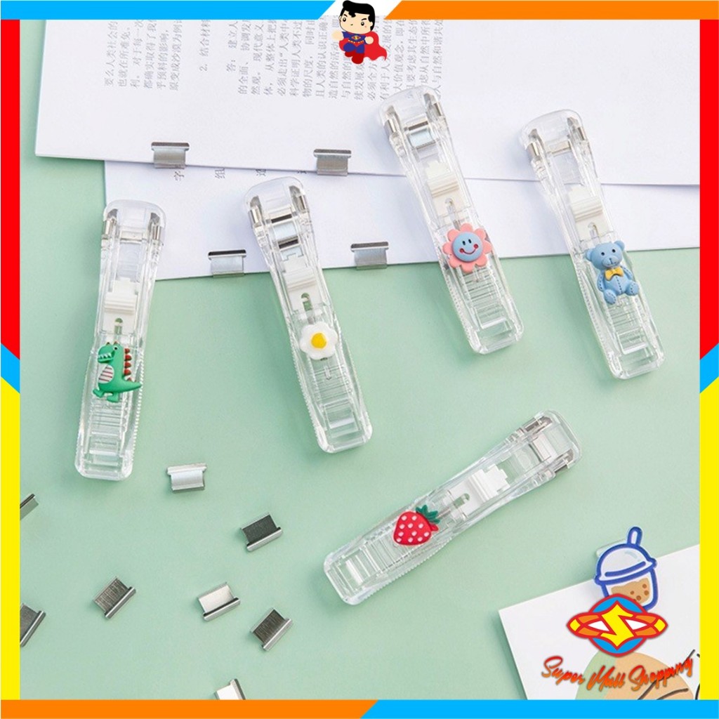 

SMS Kliper Penjepit Kertas Stapler Dorong Paper Clips Poratble Stainless Steel Staples Otomatis