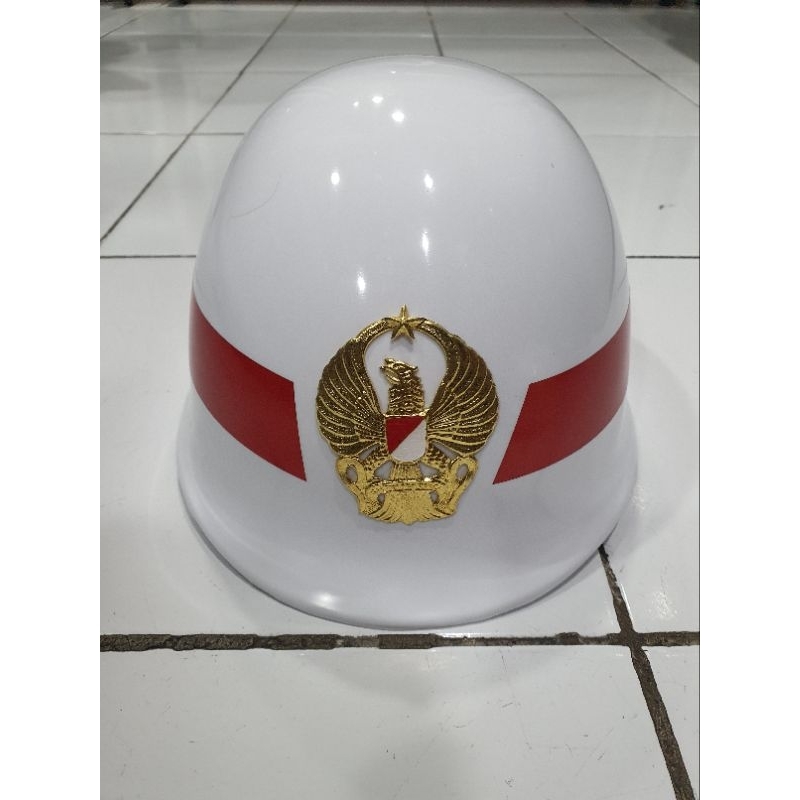 Helm Paskibra Tni Ad Lis Merah Satu | Helm Panji Upacara logo Tni Ad
