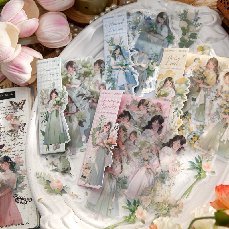 

(2DD) sticker transparan wanita perempuan girl cantik cute teenage bunga flower