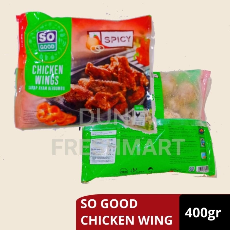 

SO GOOD SPICY CHICKEN WING 400GR SAYAP AYAM BUMBU PEDAS SOGOOD WING MARINASI