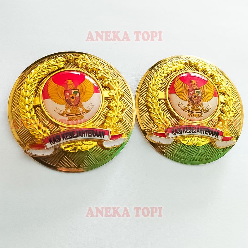 Lencana Pin Garuda Kasi Kesejahteraan Model Bulat Atribut Perangkat Desa - Aneka Topi