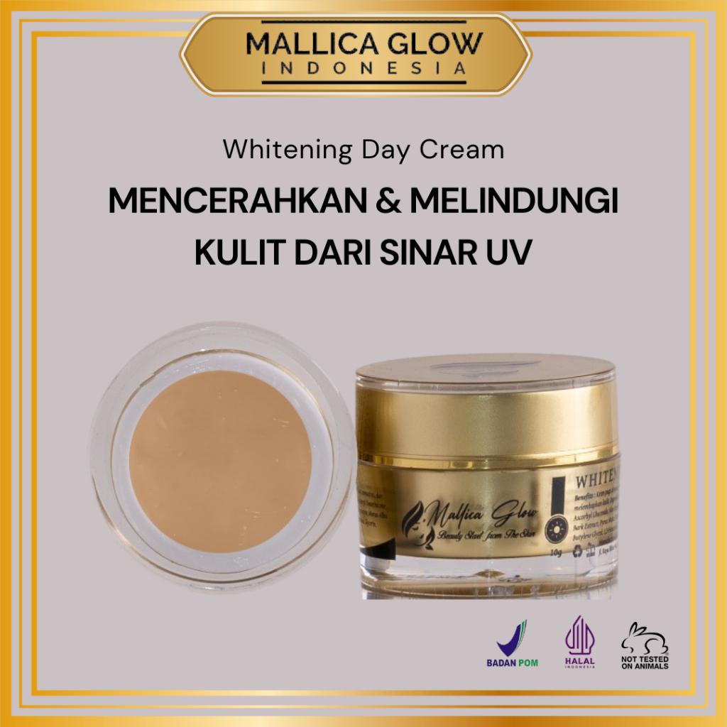 MALLICA GLOW Whitening Day Cream 10gr - Krim Pagi pencerah dan glowing