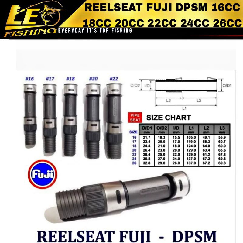 REELSEAT SPINNING FUJI DPSM 16cc 18cc 20cc 22cc 24cc 26cc  REEL SEAT TERLARIS CUSTOM JORAN PANCING O