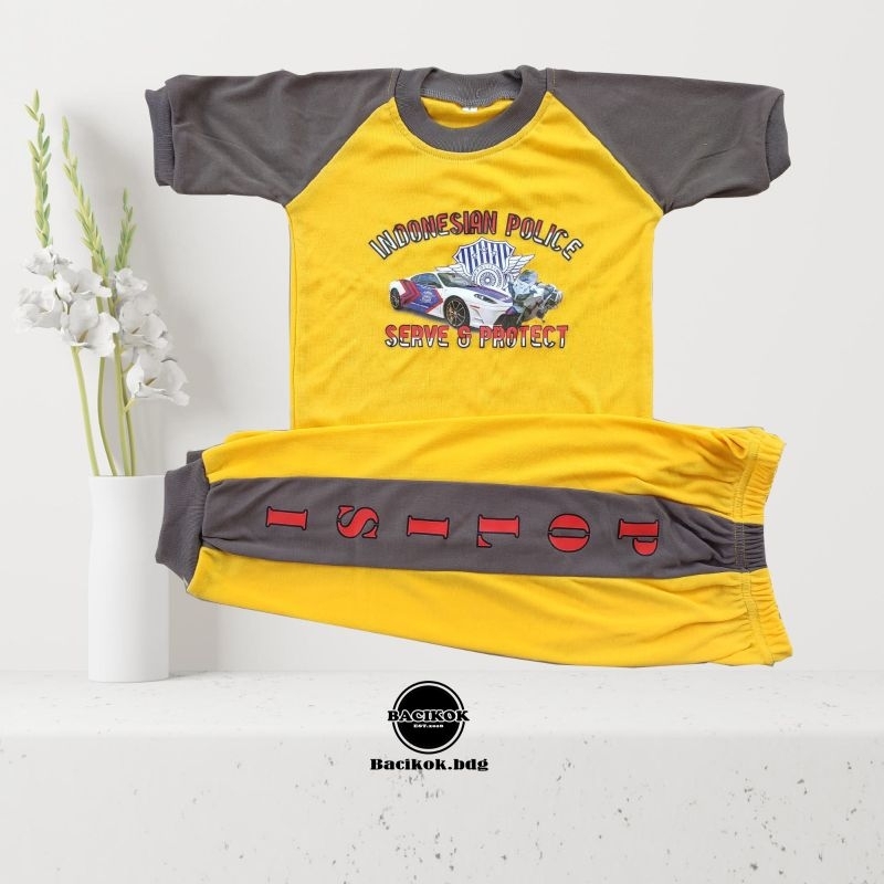 kaos setelan anak pocil polisi kaos olahraga polisi