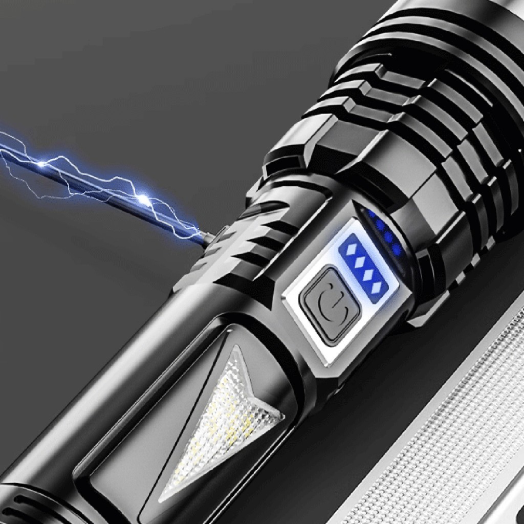 Senter LED Super Terang Berdaya Tinggi Jarak Jauh Anti Air Senter LED 20000 Lumens Original USB C