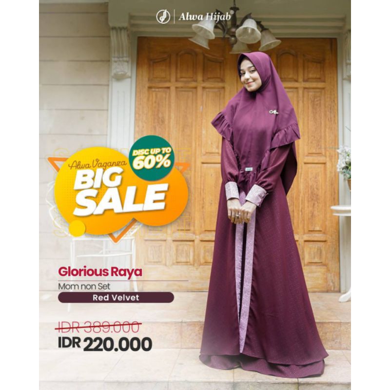 GAMIS JUMBO GLORIOUS Red Velvet by ALWA HIJAB