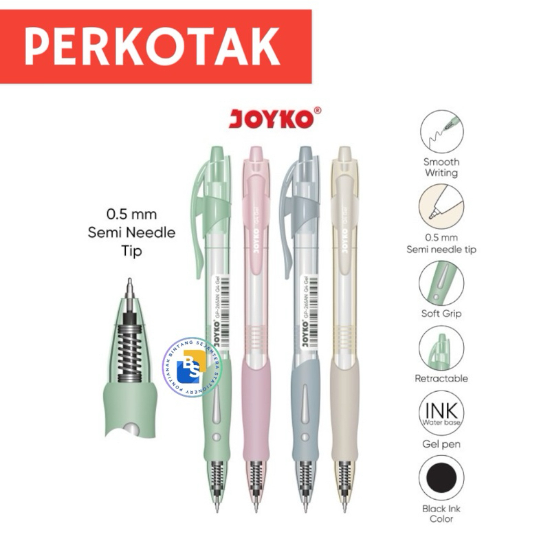 

12 PCS - Gel Pen Pulpen Pena Joyko GP-265AN Q4 Gel 0.5 mm