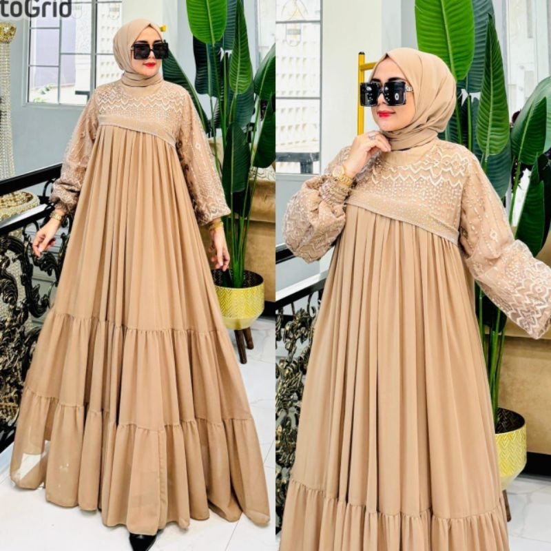 REALPICT COD DRESS SHAKILA VOL 2 FREE FASMINA BY SITI ASOPUROH BAHAN CERUTY  BABYDOLL IMPORT MIX TIL