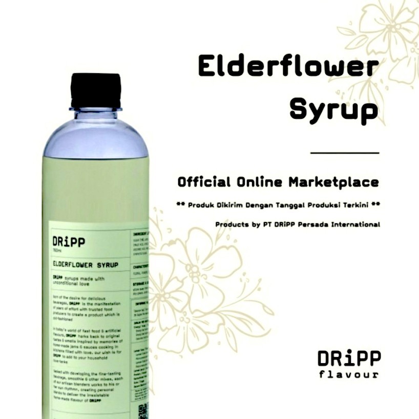 

DRiPP Elder Flower Syrup - Sirup Rasa Bunga Elder 760 ml