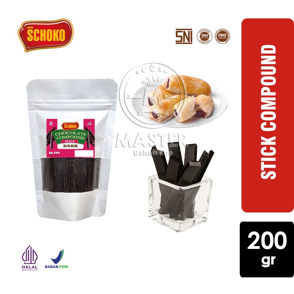 

Coklat Stik Schoko Dark Chocolate Compound Stick [Repack 200 gr]