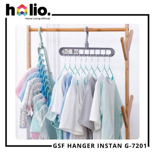 Holio Magic Folding Hanger Instant 9 IN 1 - Gantungan Lemari Baju Pakaian GSF 7201