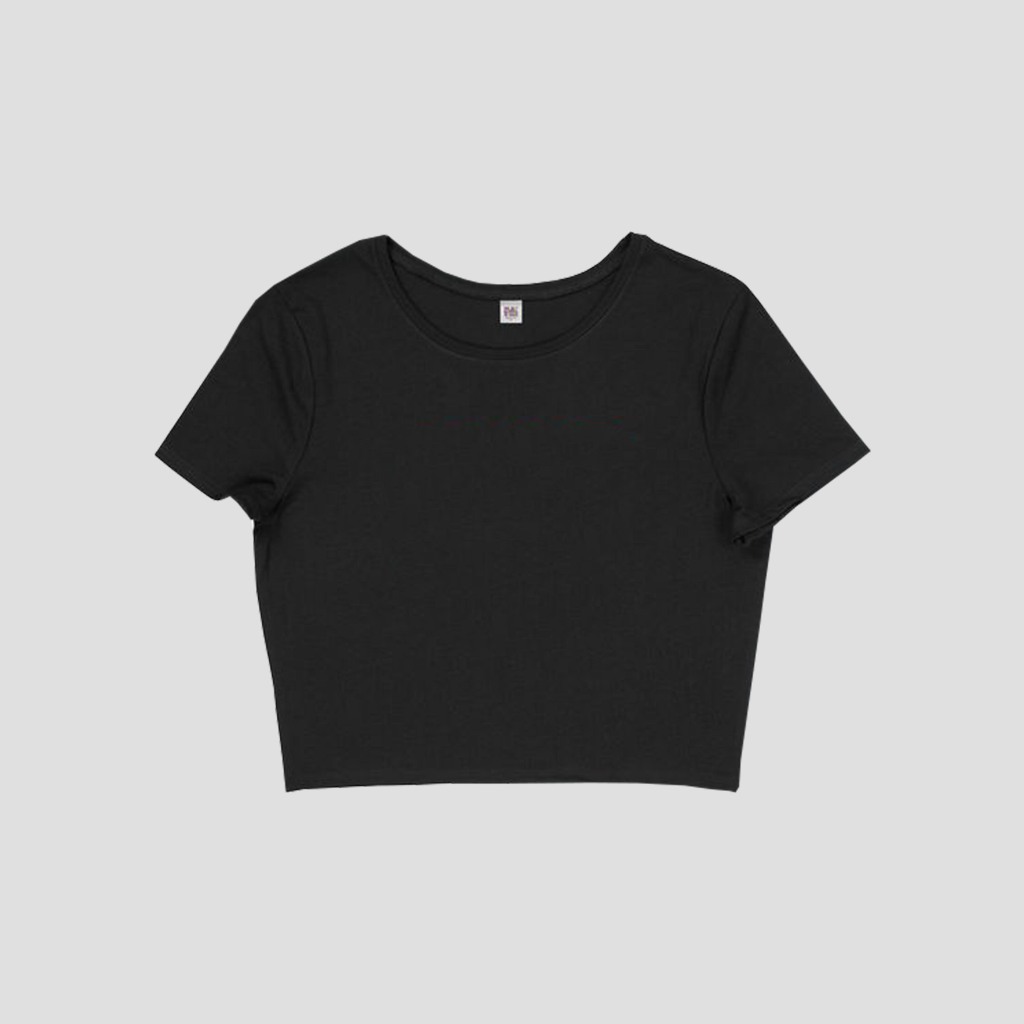 crop top hitam polos - kaos polos - crop top polos