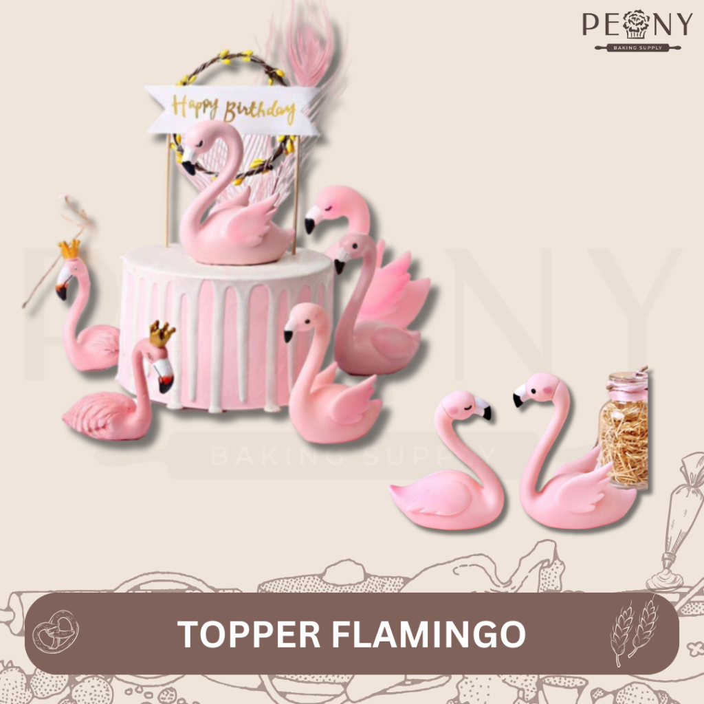 TOPPER KUE FLAMINGO/TOPPER FOR CAKE/TOPPER FLAMINGO THEMES