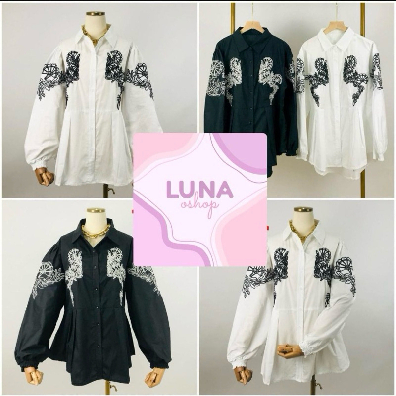 BLOUSE SACHII RUFFLE COCOK UNTUK KANTOR HANGOUT KEMEJA TERBARU MUSLIM HITAM PUTIH RENDA KOREAN STYLE